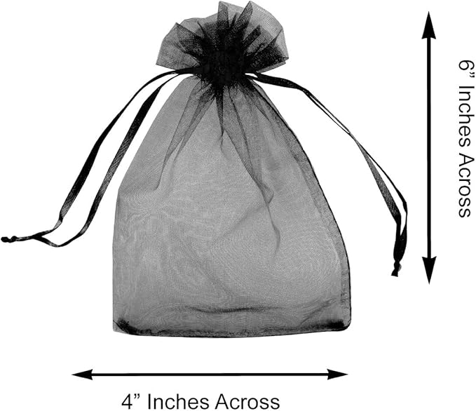 Super Z Outlet 100 Pack 4x6 Inch Mini Sheer Drawstring Organza Transparent Bags - Image 4