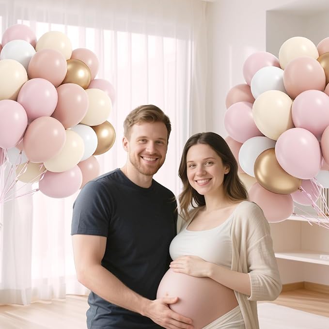 60pcs Dusty Pink Balloons 12inch - Image 4