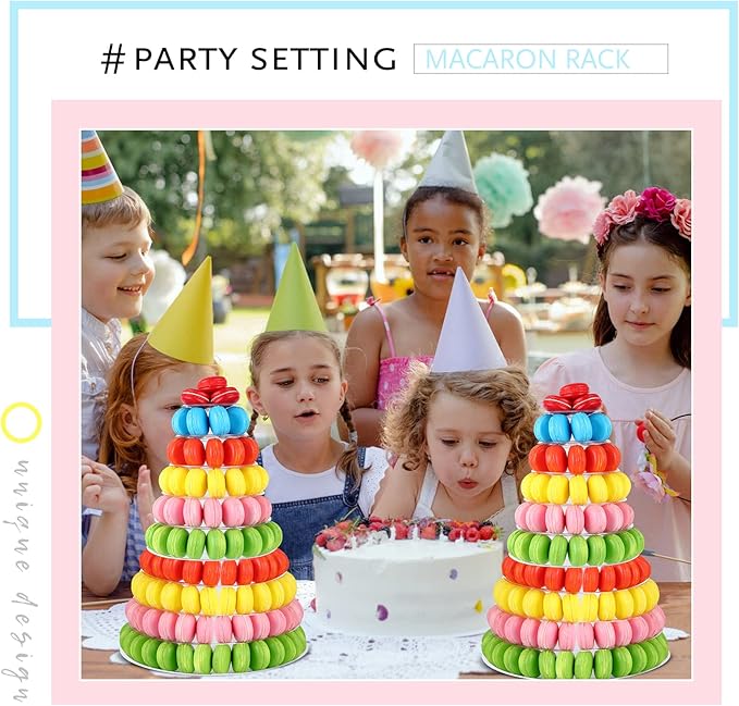 Juexica 10 Tiers Round Macaron Tower Stand Plastic Cake Display Rack Macaron - Image 6