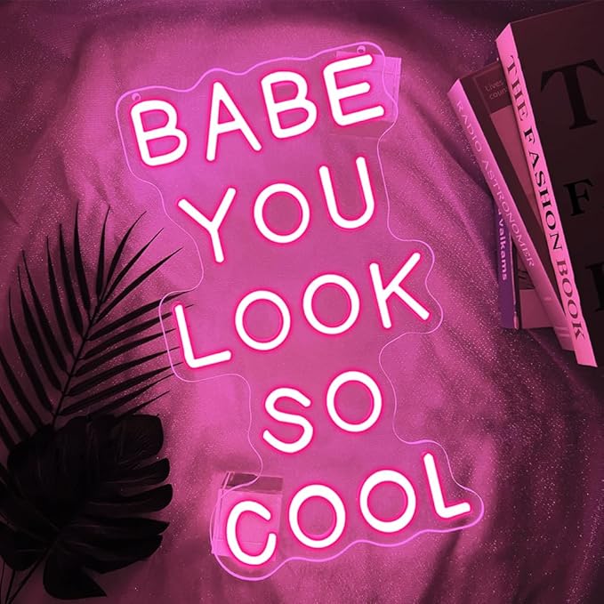 Babe You Look So Cool Neon Sign, Backdrop - Image 2