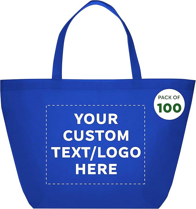 DISCOUNT PROMOS Custom Southern Style Grocery Tote Bags Set of 100 by DISCOUNTPROMOS