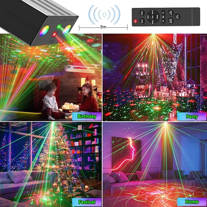 Party Lights, Disco DJ Strobe Light Rave Stage Projector Effect Dance Club - Image 3