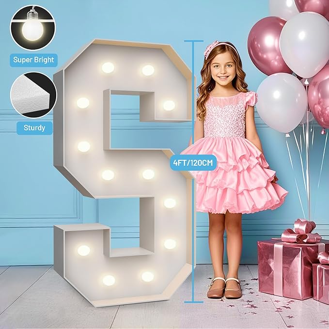 4FT Marquee Light Up Letters S, Party Decoration Large Marquee Light Up Letters - Image 3