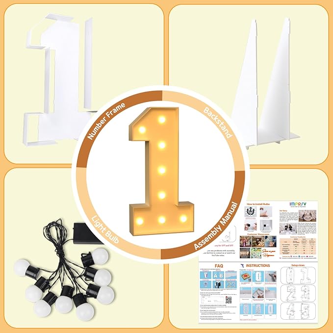 imprsv 3FT Marquee Numbers, Light Up Numbers - Image 4