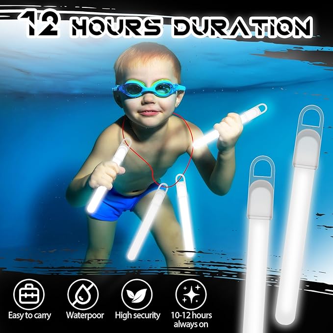 Lewtemi 4" or 6" 100 Pack Bright Glow Sticks Bulk, Glow in The Dark Party - Image 4