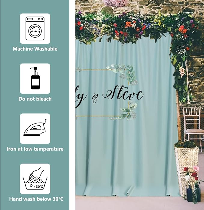 MYSKY HOME Light Green Backdrop Curtains - Image 7