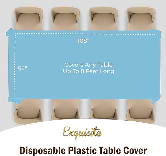 Exquisite *Premium* Sky Blue Table Cover 12 Pack - Image 4