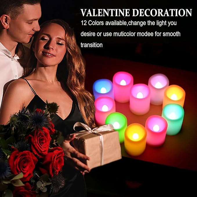 SWEETIME Colored Flameless Votive Candles - Image 7
