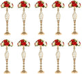 LANLONG 10pcs Metal Gold Candle Holders Road Lead Table Centerpiece Stand by LANLONG