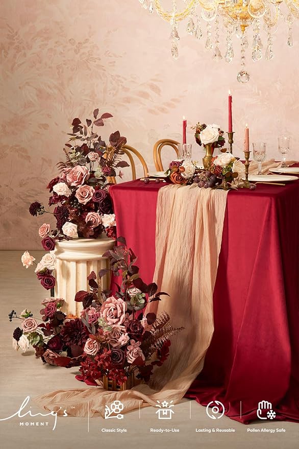 Ling's Moment 17.5" Tall Free Standing Artificial Flowers Arrangements 4 pcs - Image 3