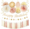Champagne-Gold Beige 21st Happy-Birthday Party-Decorations by Unknown