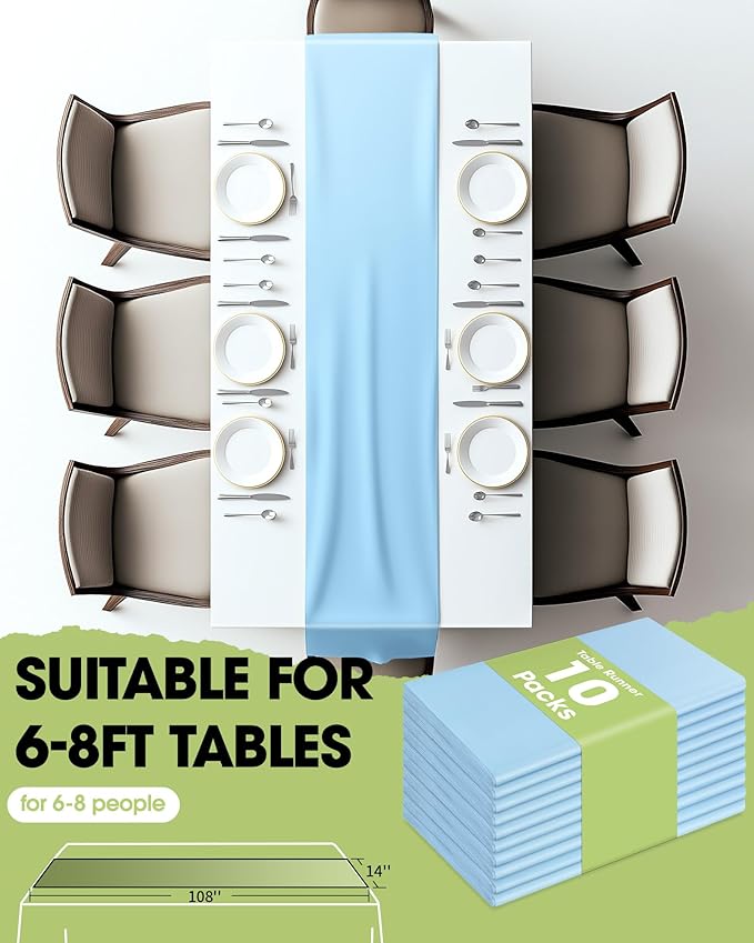 Pureegg Light Blue Plastic Table Runners - Image 5