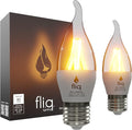 Fliq | LED Flame Light Bulb | 2 Pack | 2W | 4 Modes | Flickering Flame Bulb | by Fliq