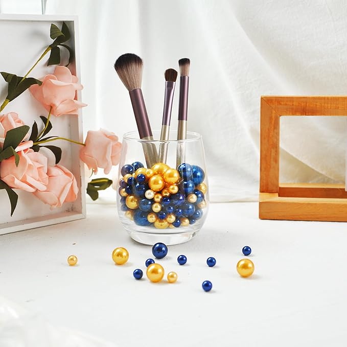 260Pcs Navyblue&Gold Glossy Beads - Image 3