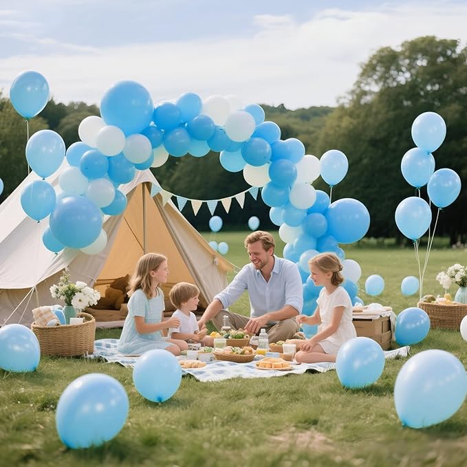 KAWKALSH Baby Blue Balloon Arch Kit 111Pcs 18 12 5 Inch Latex Party Balloons - Image 4