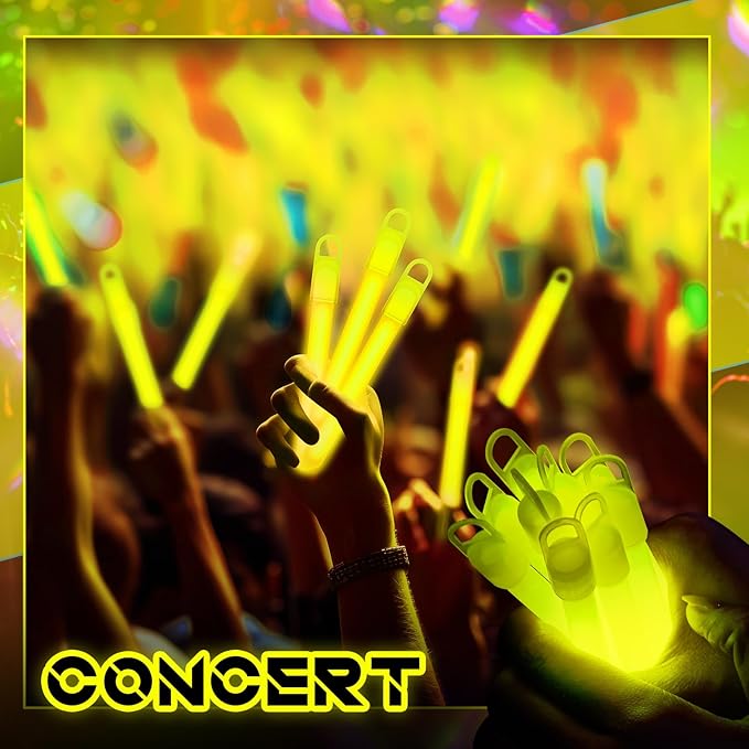 Lewtemi 4" or 6" 100 Pack Bright Glow Sticks Bulk, Glow in The Dark Party - Image 6