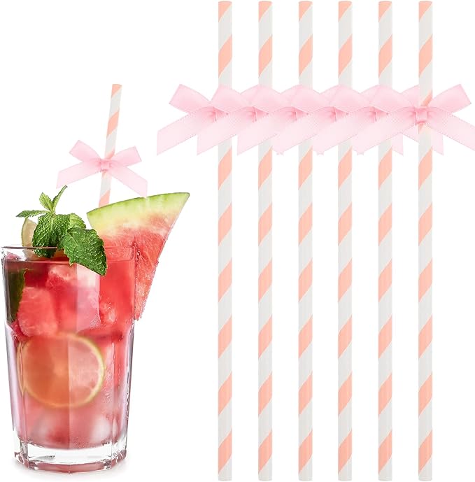 Gadpiparty 60pcs Paper Drinking Straws Disposable Bow Ties Decorative Cocktail by Gadpiparty
