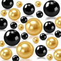 300Pcs Black&Gold Polished No Hole Faux Pearl Beads by Cusmation