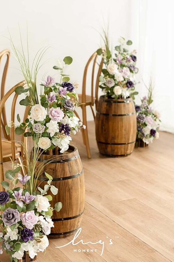 Ling's Moment 17.5" Tall Standing Artificial Flowers Arrangements 4 pcs Wedding - Image 4