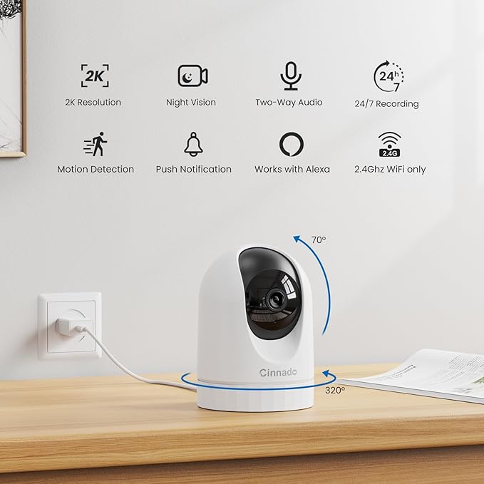 2K Home Security Cameras-2.4Ghz WiFi Indoor Camera - Image 2