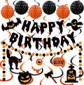 Halloween Birthday Decorations, Happy Birthday Banner by Danadia