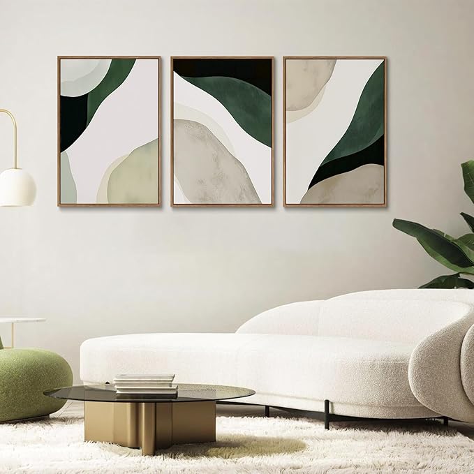 myusuar 3 Piece Large Modern Abstract Canvas Framed Wall Art - Image 3