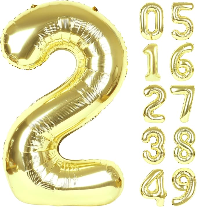 Champagne Gold number balloon 2026 by Upgesy