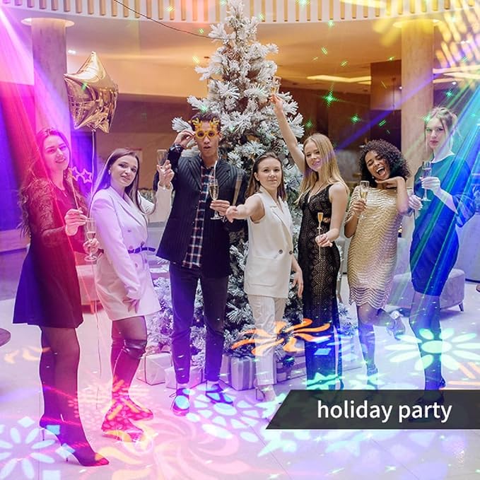 Party Lights DJ Disco Ball Light 5-in-1 Laser Strobe Projection Light DMX - Image 4