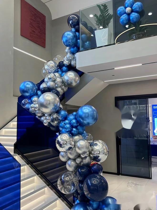 Chrome Metallic Blue Balloons 12 inch - Image 2