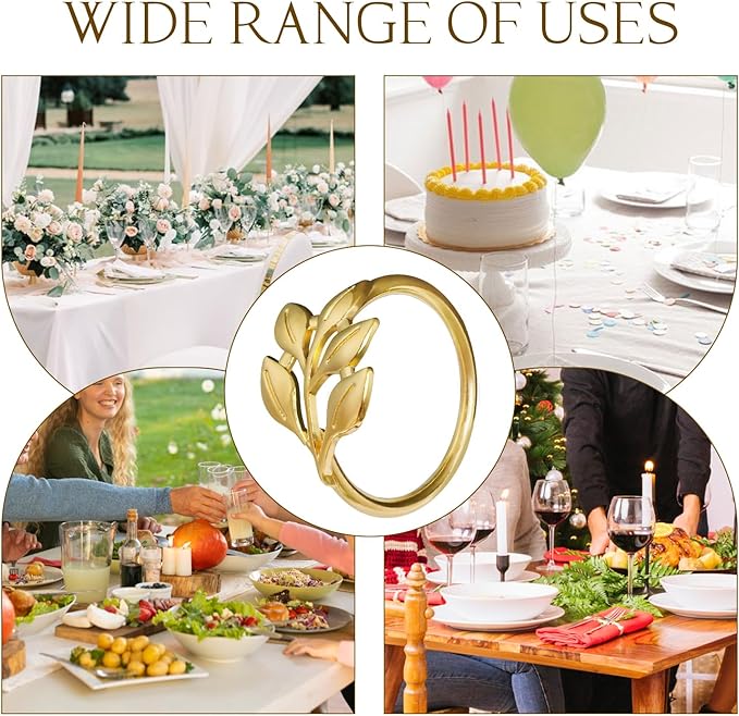 Gold Napkin Rings Set of 10 - Image 6