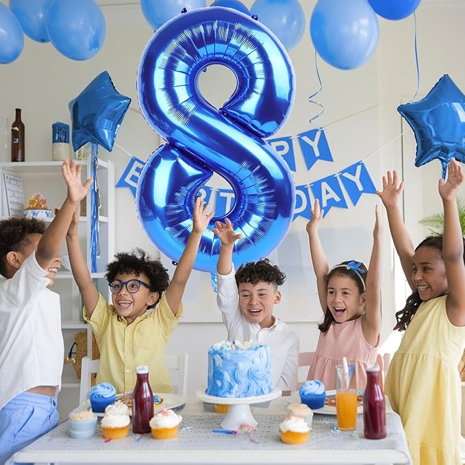 40 Inch Balloon Number 8 Navy Blue, Large Dark Royal Blue Foil Number 8 - Image 6