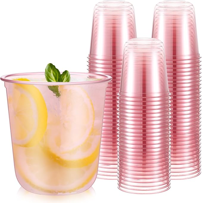 50 Pcs Disposable Stemless Glasses 12oz Crystal Plastic Wine Glasses Clear by Ziliny