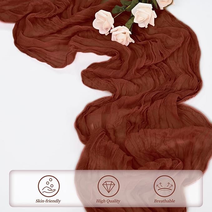 20 Pack Terracotta Cheesecloth Table Runner 10FT Boho Rustic Cheese Cloth Table - Image 5