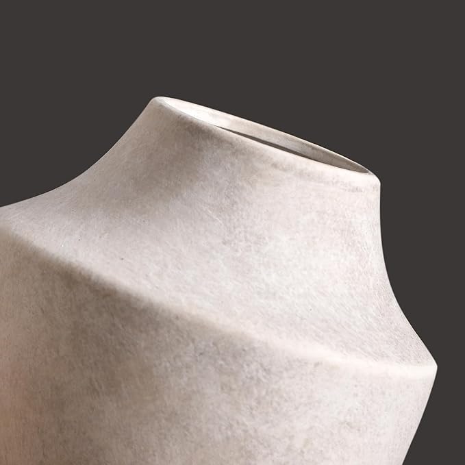Mitt&Ditt Ceramic Flower Vase, 5.3 inch Off-White Farmhouse Rustic Vase - Image 7