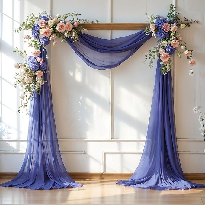 Wedding Arch Draping Fabric, 1 Panel 6 Yards Wedding Backdrop Curtains by Partisky