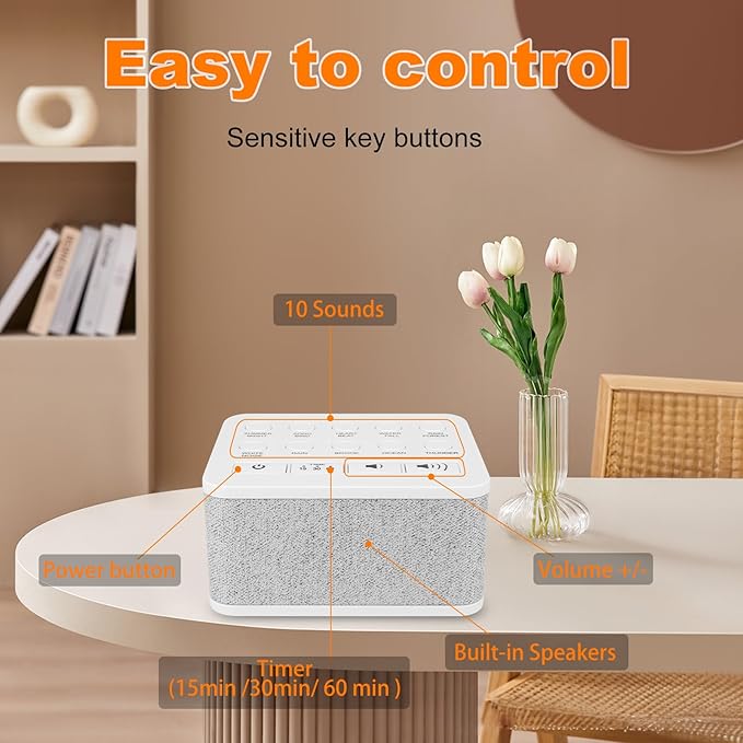 LUXSWAY Sound Machine, Volume Control & 3 Timers Setting, Memory Function Sleep - Image 6