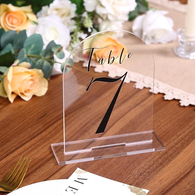 UNIQOOO 10 Pack Acrylic 5x7 Clear Arch Table Sign - Image 9