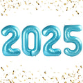 Pearlescent Blue 2025 Number Balloon, 40 Inch Foil Number 2025 Bluefoil Balloons by Upgesy