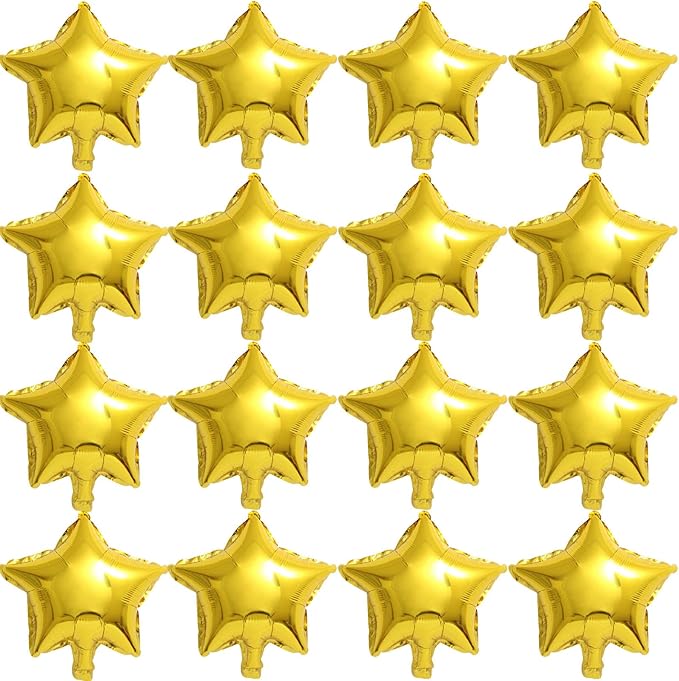 50 Pieces 10" Gold Foil Star Balloons by PSKJATIN