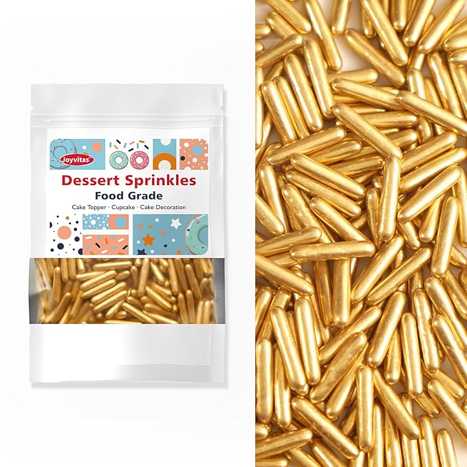 Gold Sprinkles, Metallic Rods Candy, Wedding Party, 150g/5.29oz - Image 4