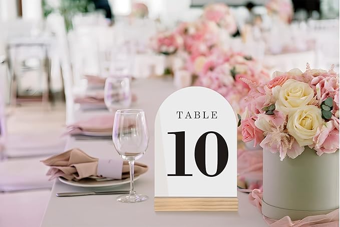 Wedding Table Numbers 1-20, Acrylic Arch Signs - Image 6
