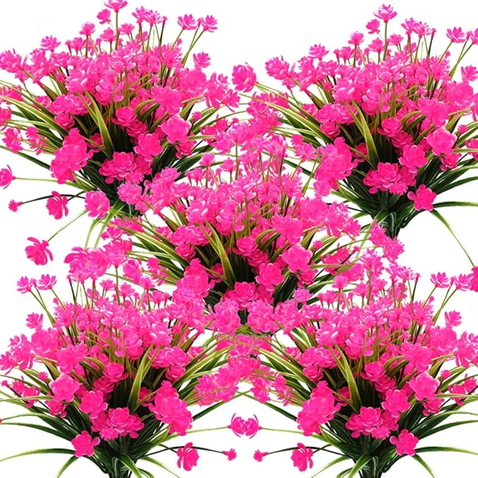 Artificial Flowers Outdoor UV Resistant Fake Plants Indoor Outside Hanging by Grunyia