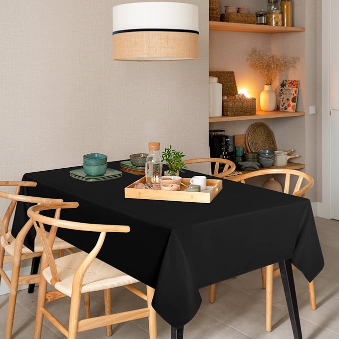 sancua 6 Pack Black Tablecloth 60 x 120 Inch, Rectangle Table Cloth - Image 2