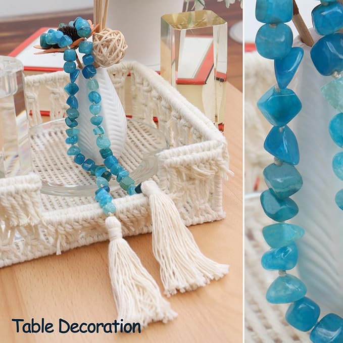 Agate Stone Hand Knotted Garland Modern Farmhouse Rustic Table Home Decor - Image 2