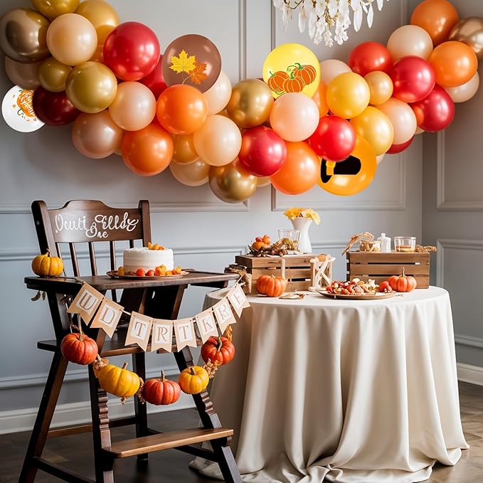 Thanksgiving Balloons, 12 Inch Orange Coffee Brown Yellow White Pumpkin Fall - Image 6