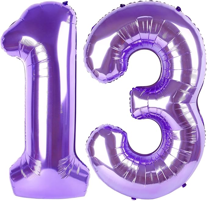 Purple Number 13 Balloon by Upgesy