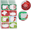 80-Count Foil Christmas Tags Sticker，8 Jumbo Designs by PartyFunny