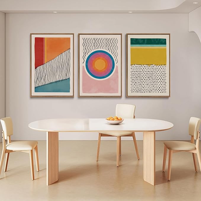 myusuar 3 Piece Large Modern Abstract Canvas Framed Wall Art - Image 2