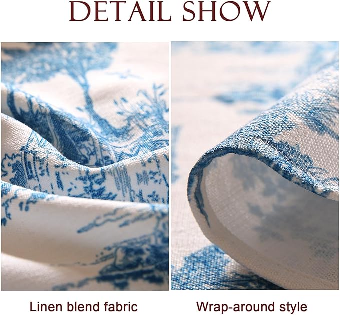 patdrea Designer Vintage Cyan Extra Long Tablecloth - Image 5