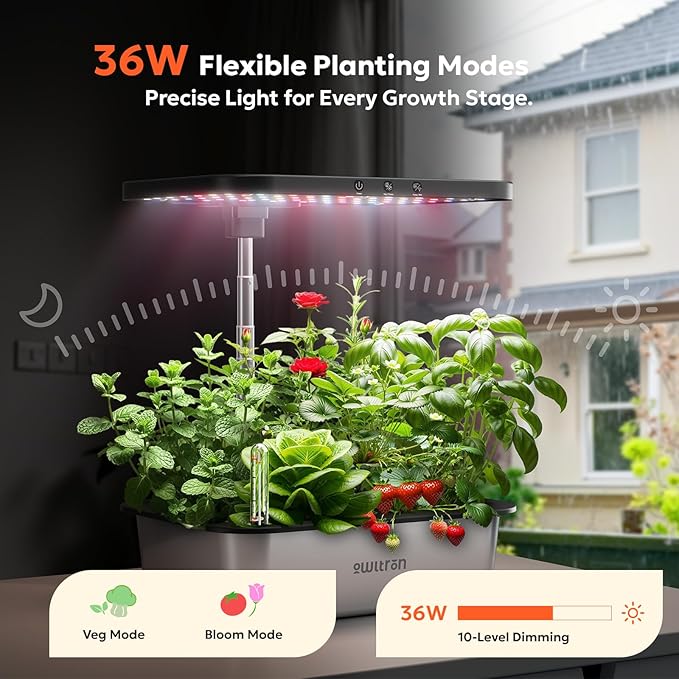 owltron Smart Hydroponics Growing System Kit, 15 Pods Indoor Herb Garden - Image 3